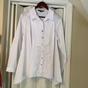 Sharagano White Button Down Shirt NWOT
